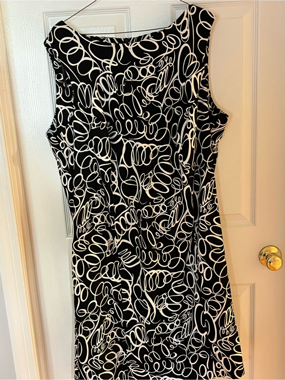 Dress Barn Black & White Scribble Sheath Dress